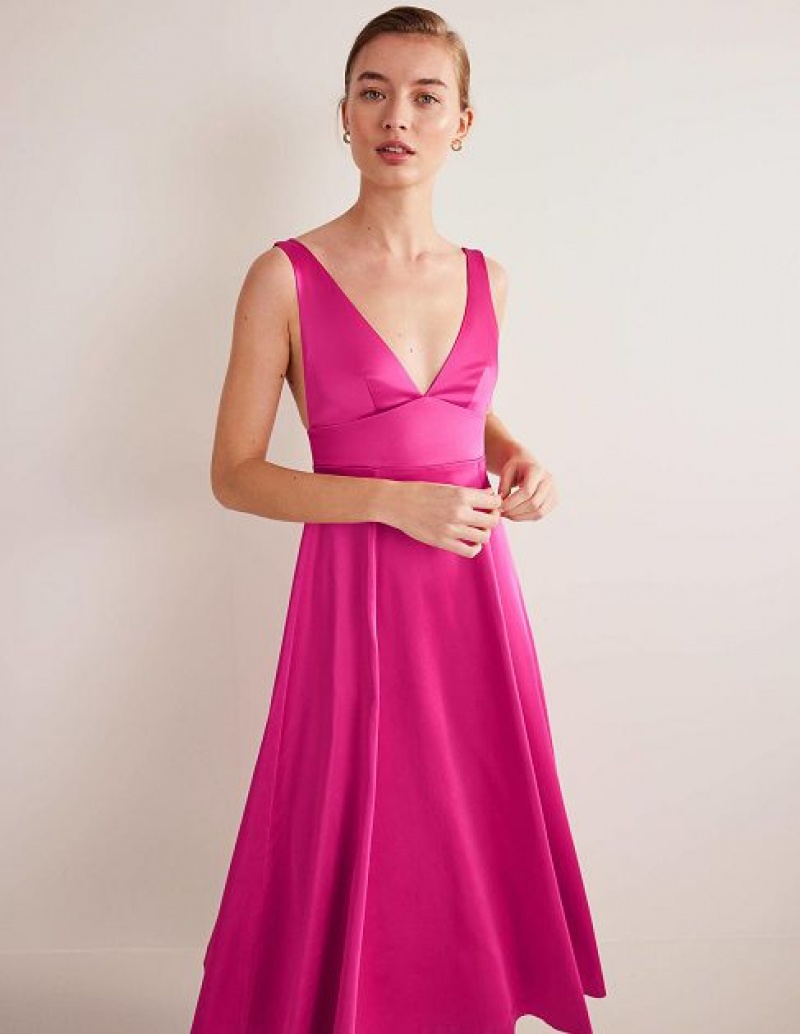 Pink Women's Boden Sleeveless Fit And Flare Dress | 81630GADR