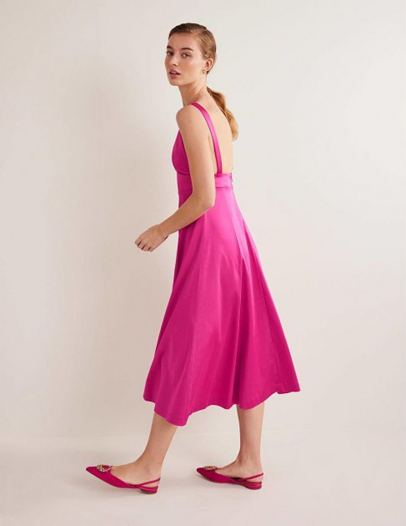 Pink Women's Boden Sleeveless Fit And Flare Dress | 81630GADR