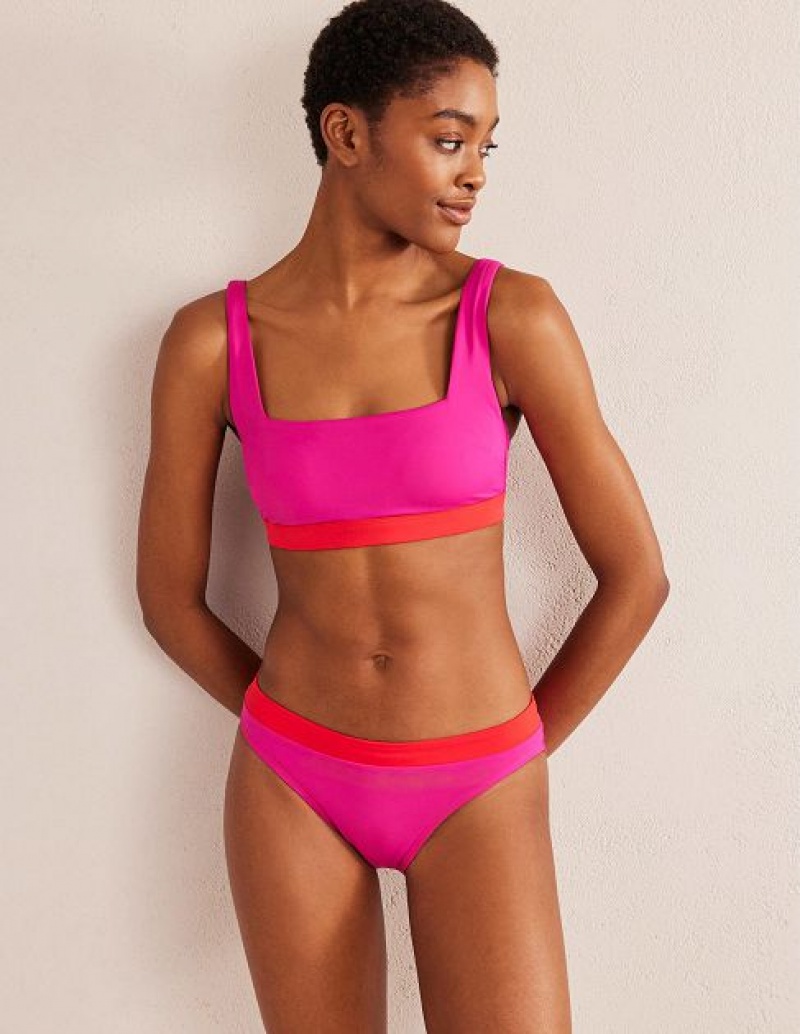 Pink Women's Boden Square Neck Bikini Tops | 58290ICBF