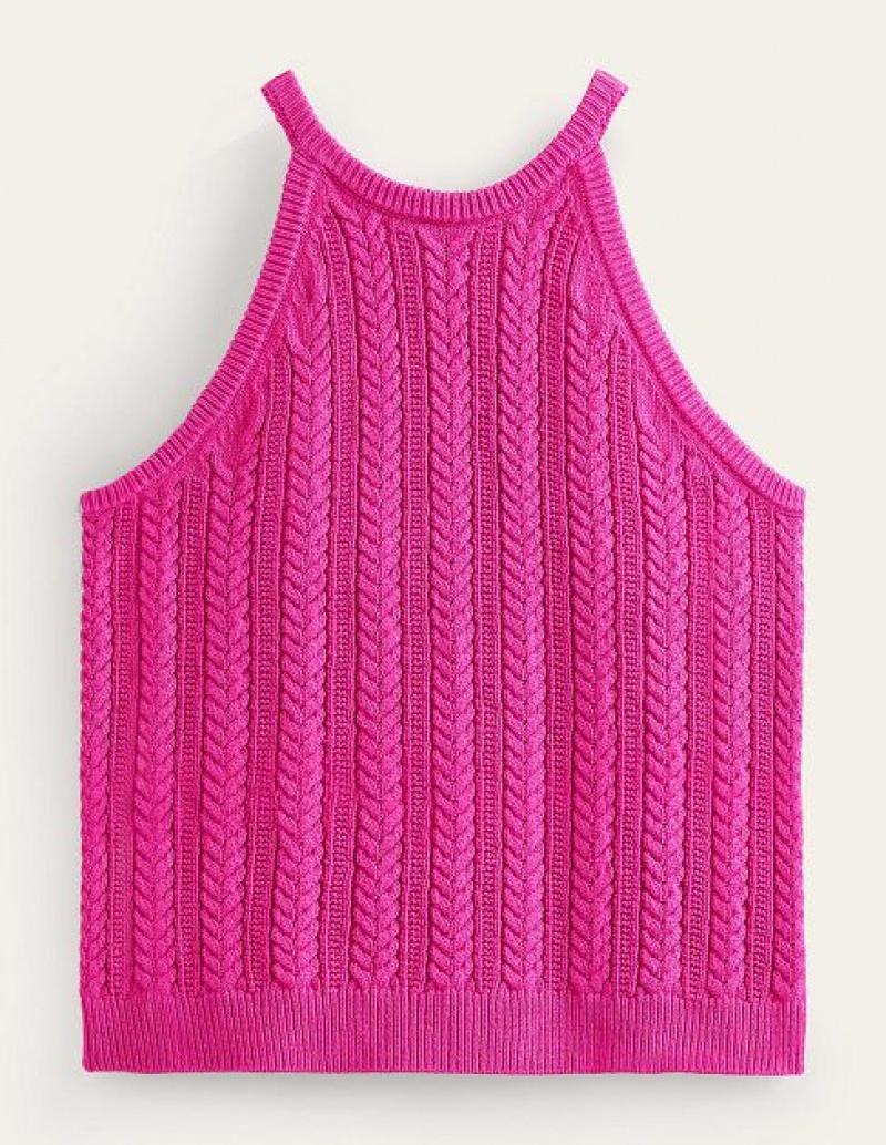 Pink Women's Boden Stitch Tanks | 67425VPAX