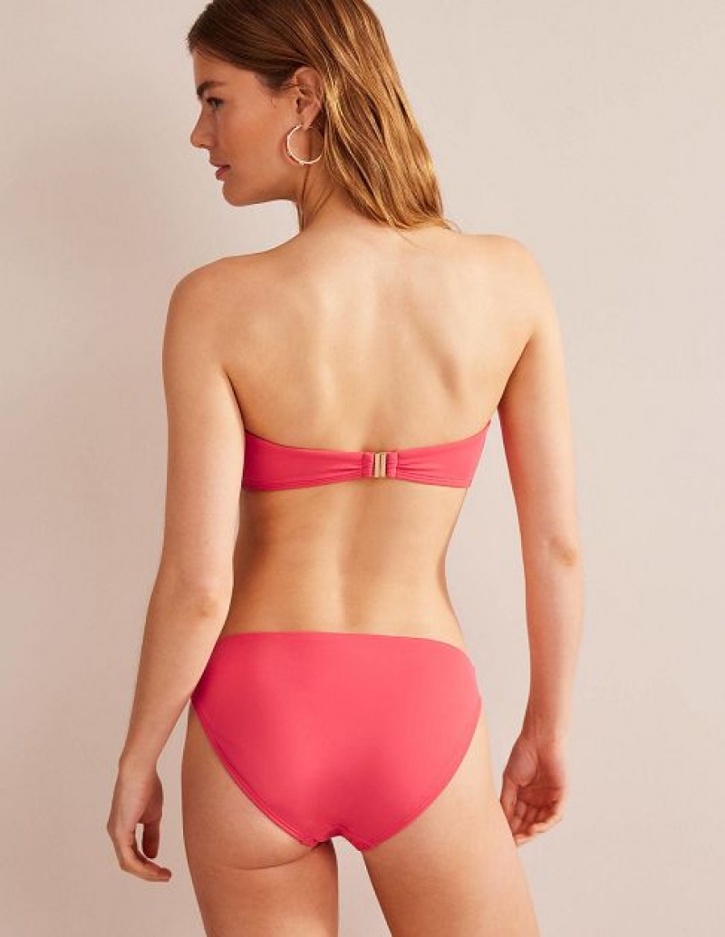 Pink Women's Boden Support Bandeau Bikini Tops | 95614RLKD