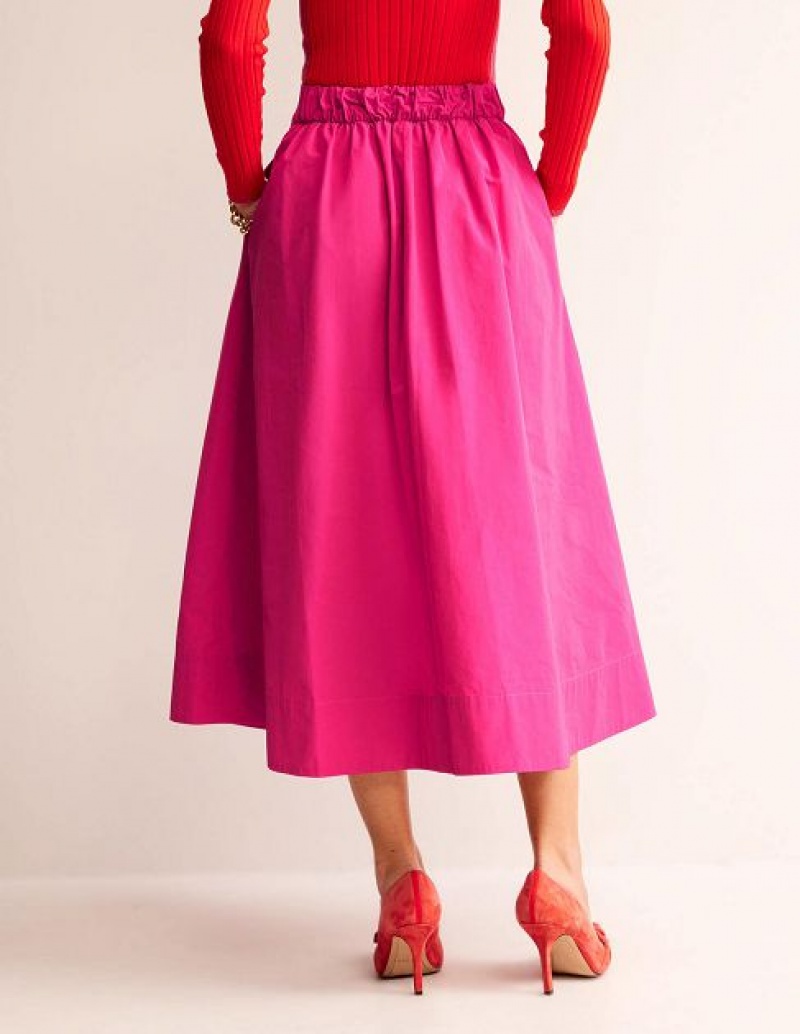 Pink Women's Boden Taffeta Pull-on Skirts | 97653RSOJ