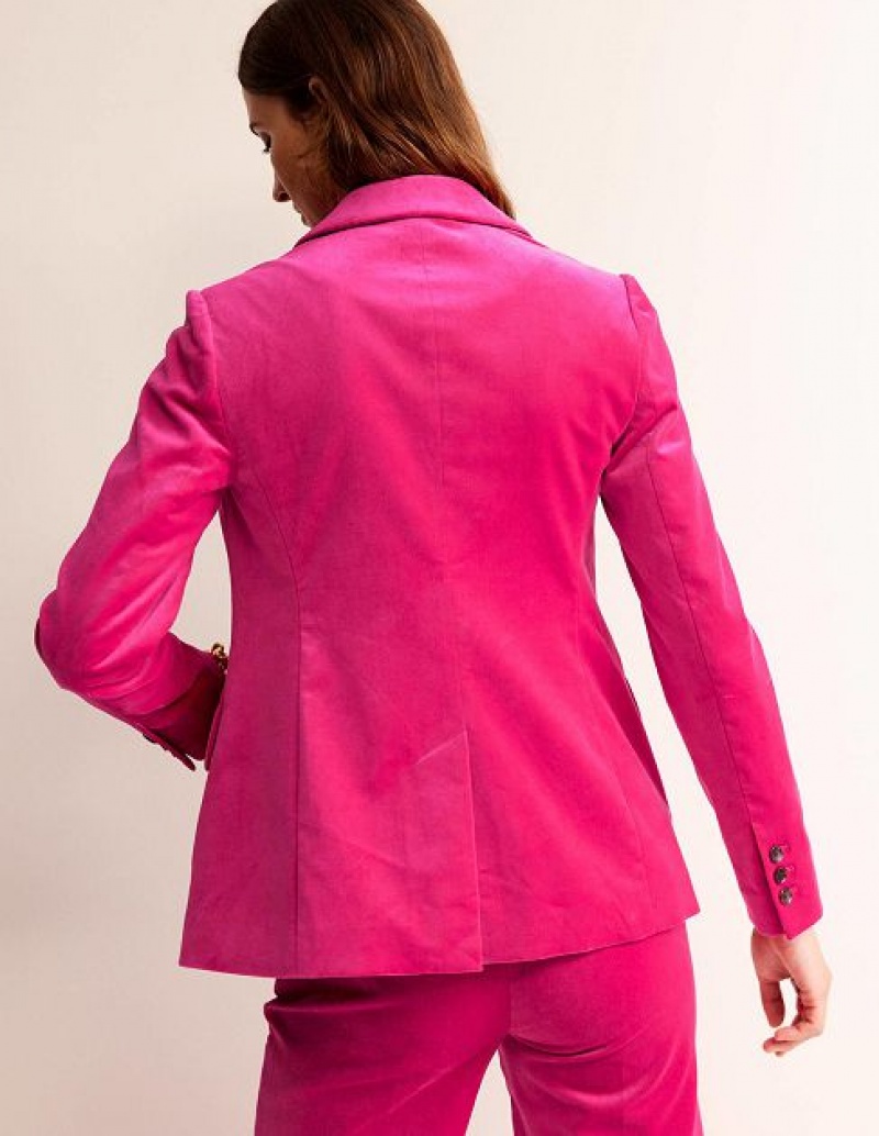 Pink Women's Boden The Marylebone Velvet Blazers | 51270ITXM