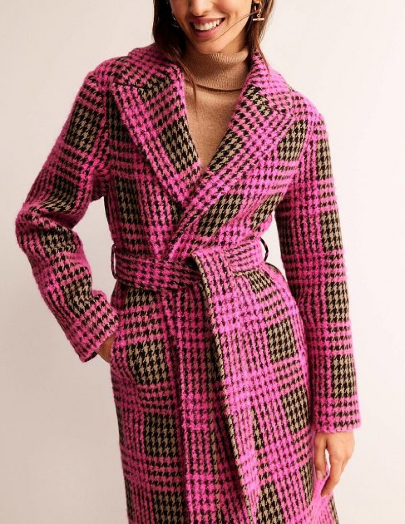 Pink Women's Boden Wool Wrap Coats | 72150FCXY