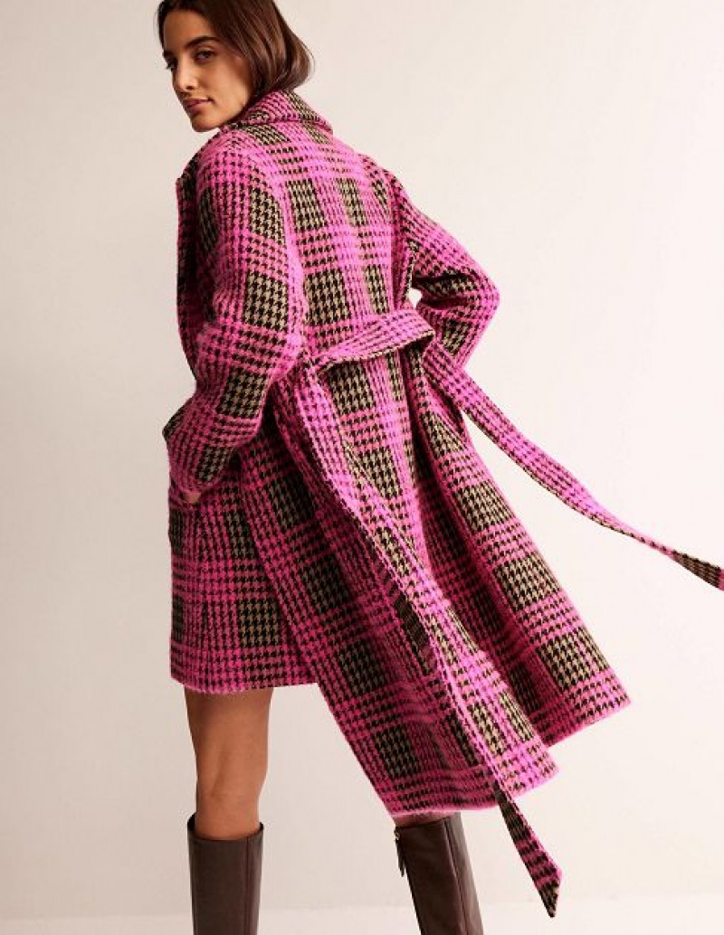 Pink Women's Boden Wool Wrap Coats | 72150FCXY