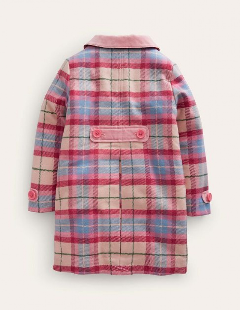 Pink / Blue Kids' Boden Wonderful Wool Blend Coats | 41082MJHZ