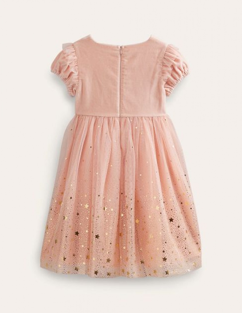 Pink / Gold Kids' Boden Dip Dye Metallic Party Dress | 39520WKYO