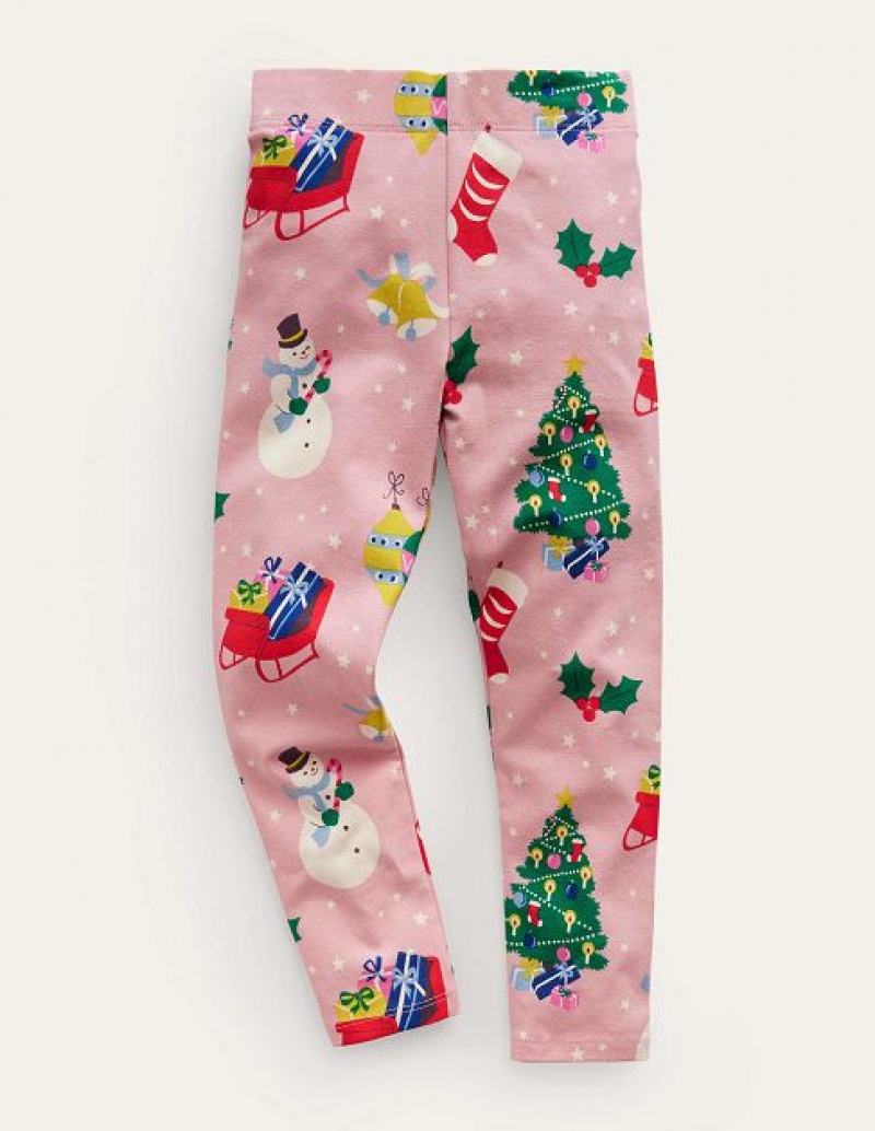 Pink / Gold Kids' Boden Fun Leggings | 52830ATUK