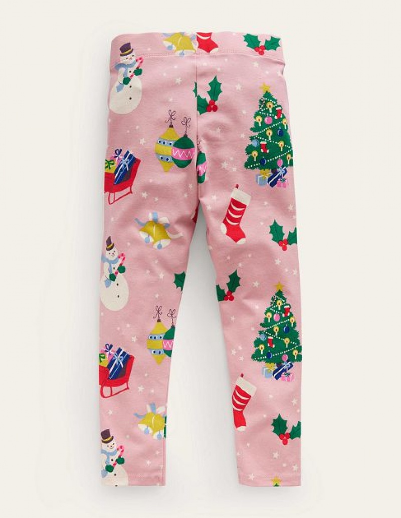 Pink / Gold Kids' Boden Fun Leggings | 52830ATUK