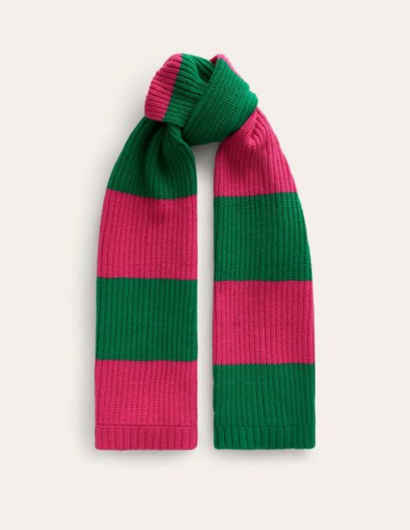 Pink / Green Women's Boden Colour Block Scarf | 06482LGJS