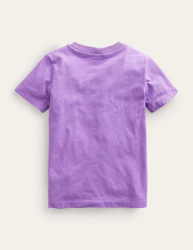 Purple Kids' Boden Boucle Logo T-Shirt | 35849RYMP