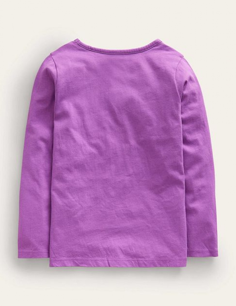 Purple Kids' Boden Boucle Logo T-Shirt | 72690NLWU