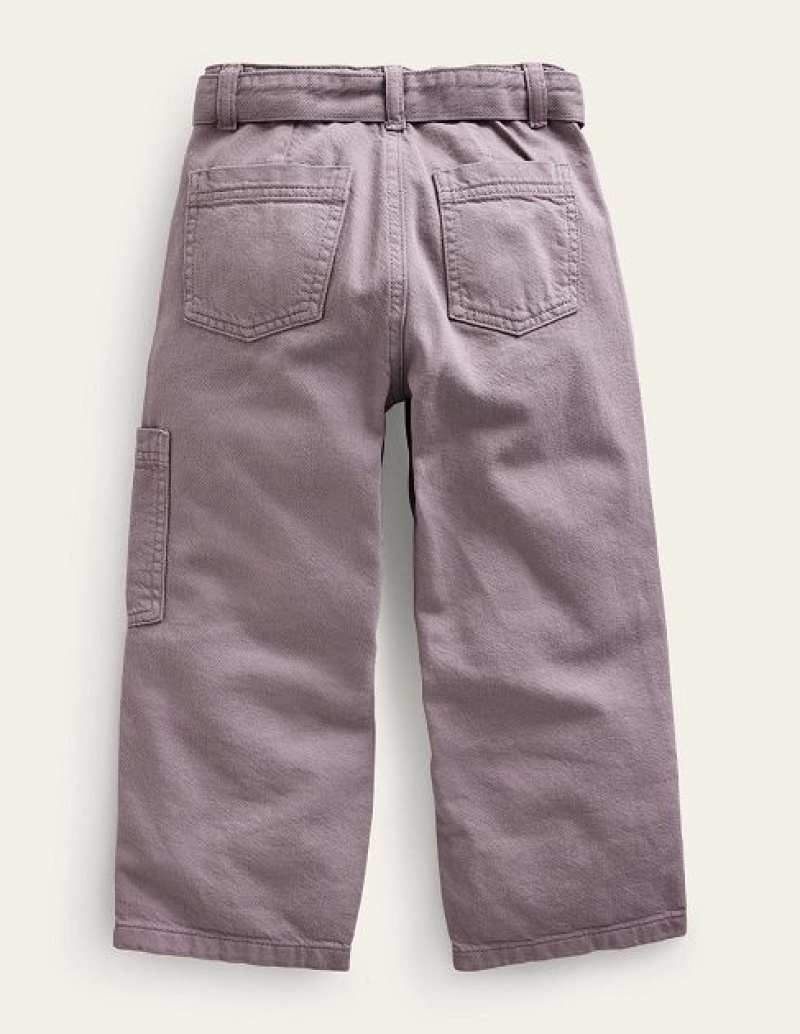 Purple Kids' Boden Tie Waist Cargo Pants | 87450OCDU