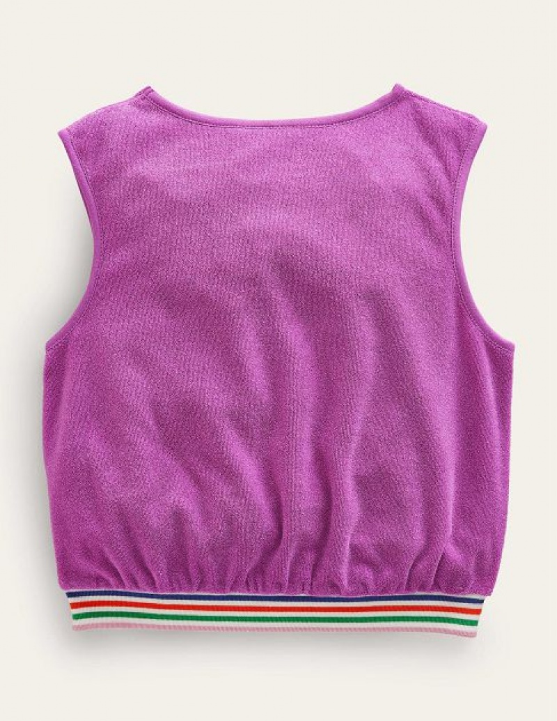 Purple Kids' Boden Toweling Tanks | 03597PFUJ