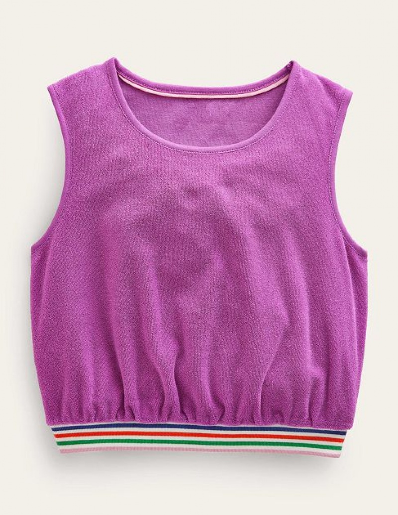 Purple Kids\' Boden Toweling Tanks | 03597PFUJ