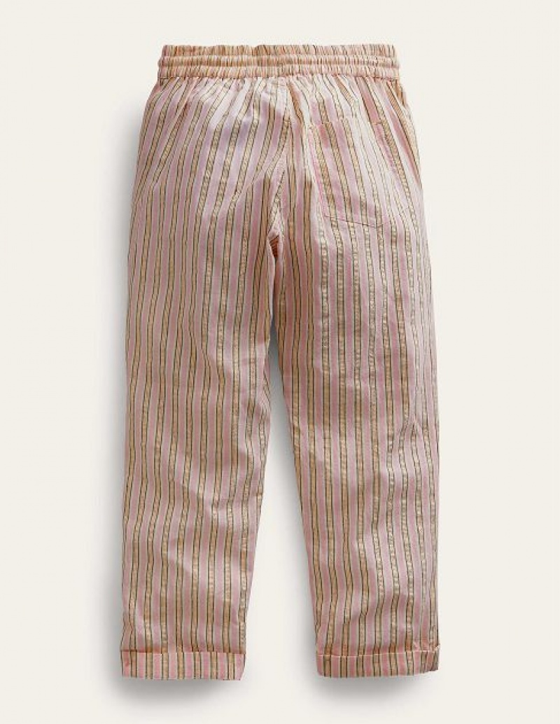 Purple Metal Stripes Kids' Boden Stripe Pull On Pants | 39042HQGE