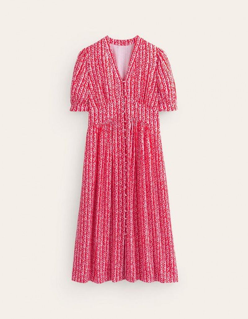 Purple Pink Women's Boden Elsa Midi Dress | 97506KURJ