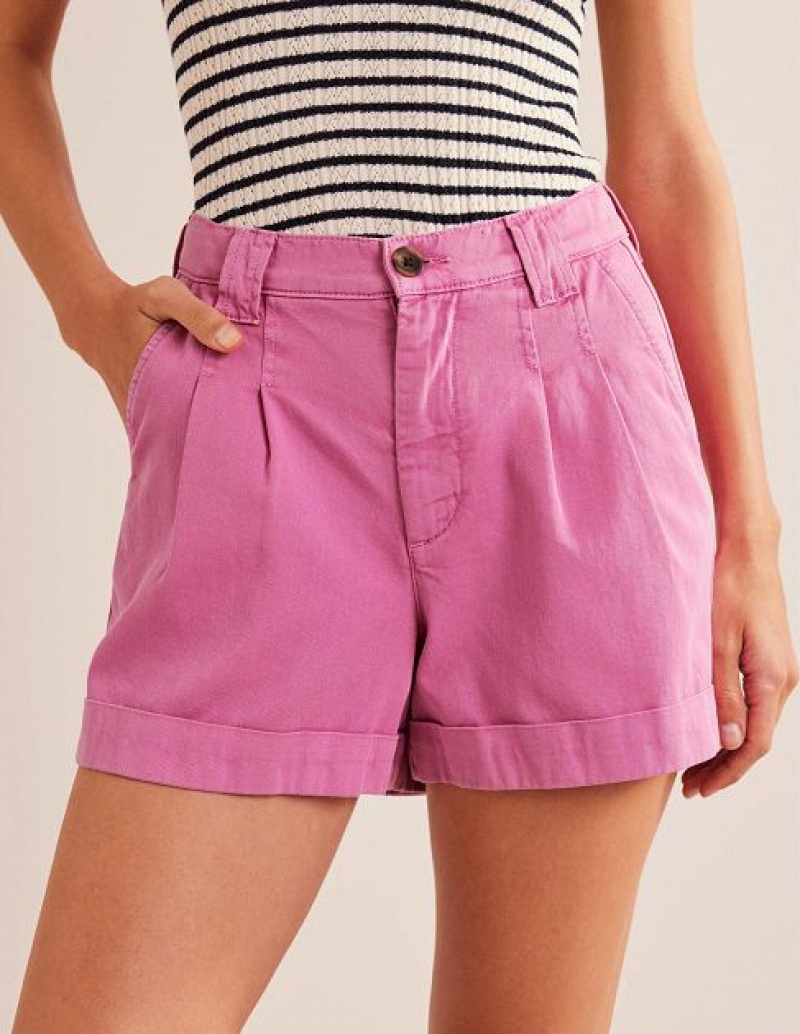 Purple Women's Boden Casual Cotton Shorts | 94301NEPJ