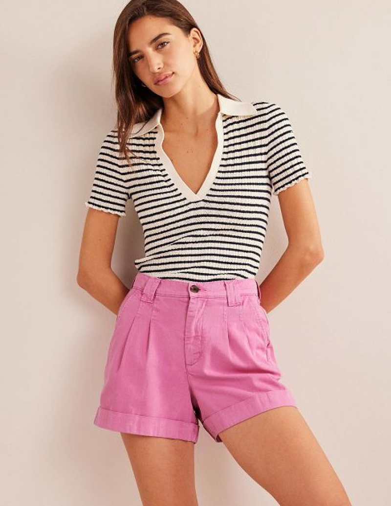 Purple Women\'s Boden Casual Cotton Shorts | 94301NEPJ