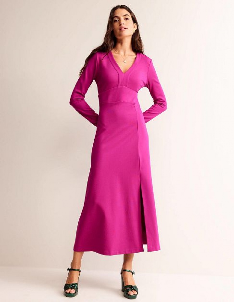 Purple Women's Boden Ponte Split Hem Dress | 13705DPAU