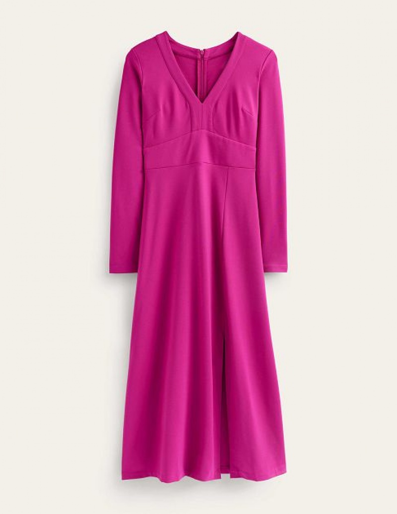 Purple Women's Boden Ponte Split Hem Dress | 13705DPAU