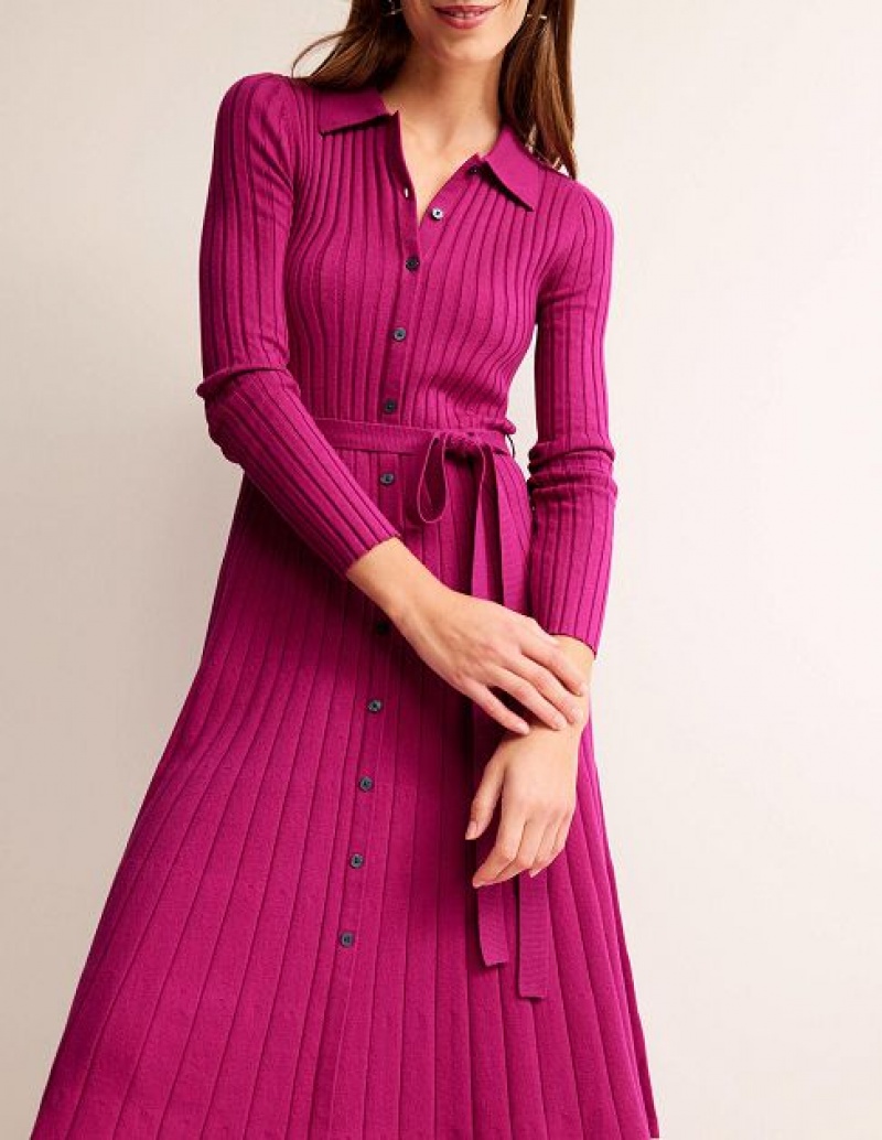 Purple Women's Boden Rachel Shirt Dress | 42109CUNQ