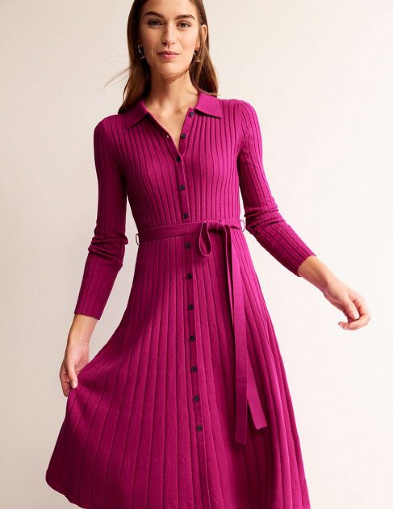 Purple Women\'s Boden Rachel Shirt Dress | 42109CUNQ