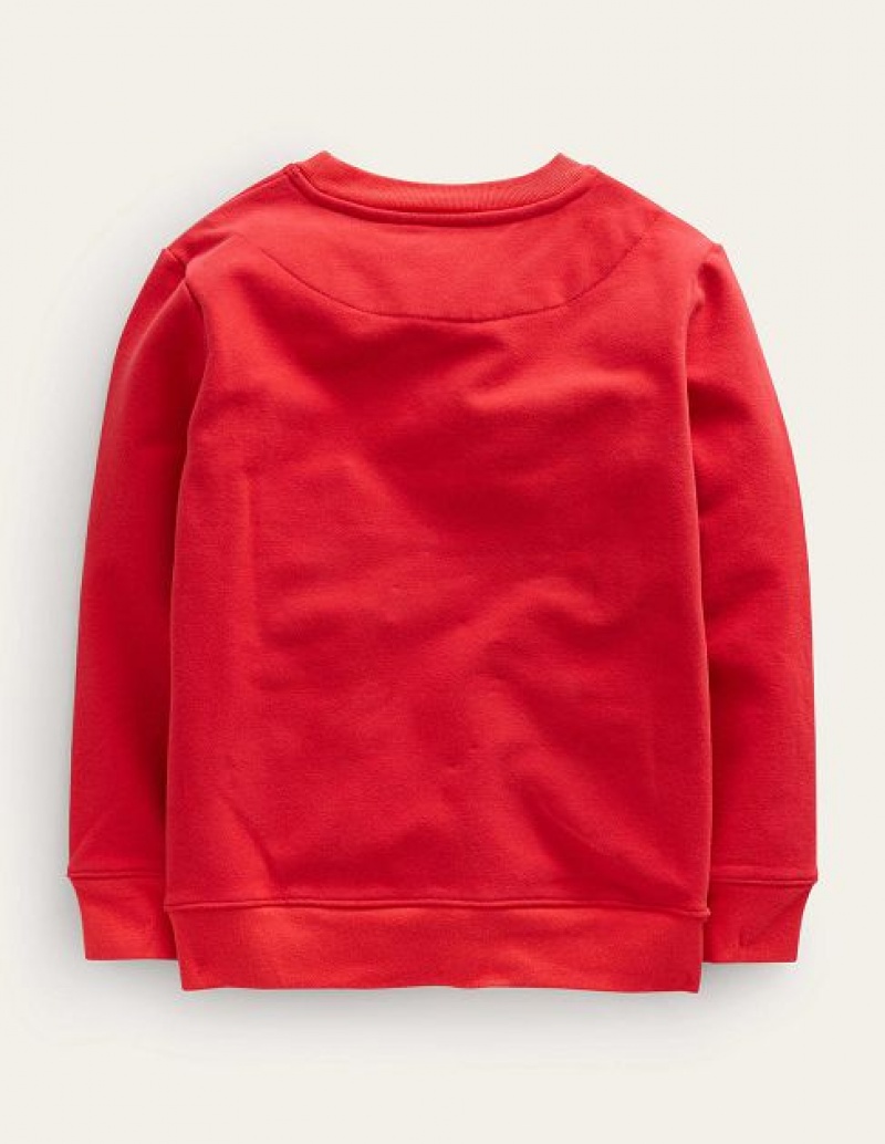 Red Kids' Boden Advent Calendar Sweatshirts | 91350KYQU