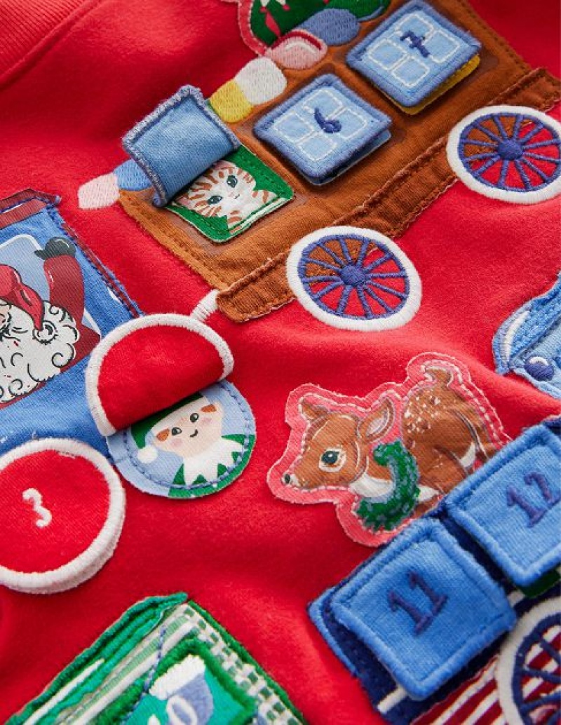 Red Kids' Boden Advent Calendar Sweatshirts | 91350KYQU