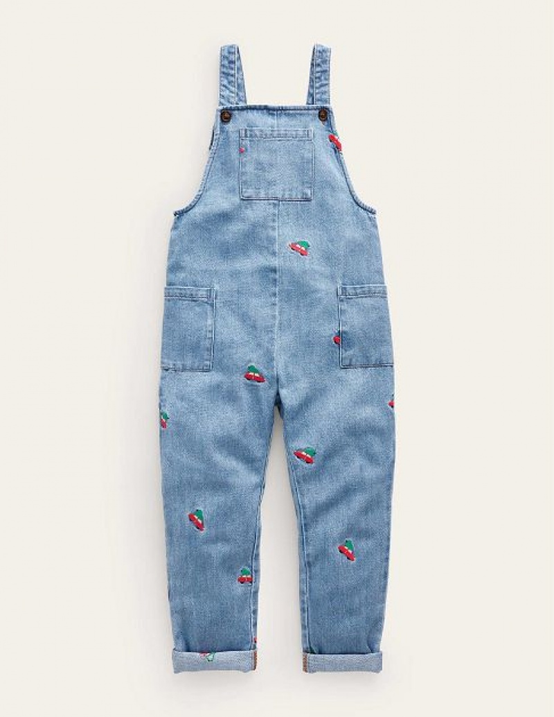 Red Kids' Boden Embroidered Denim Jeans | 37210TIDS