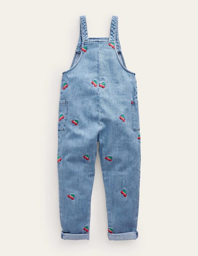 Red Kids' Boden Embroidered Denim Jeans | 37210TIDS