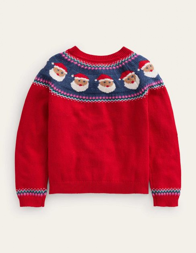 Red Kids' Boden Fun Fair Isle Cardigan | 90481TUQF