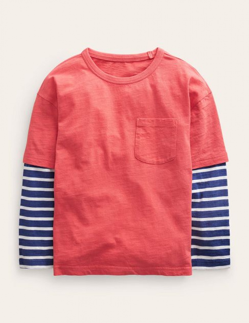 Red Kids' Boden Layered Long-sleeve T-Shirt | 70495LONY