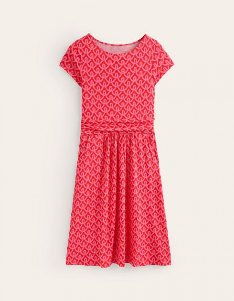 Red Women's Boden Amelie Jersey Dress | 23710NLZF