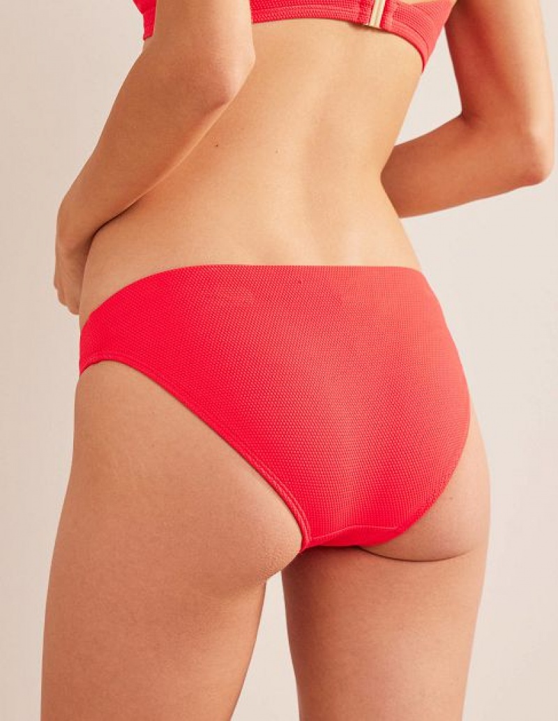 Red Women's Boden Arezzo Texture Bikini Bottoms | 25179ELXG