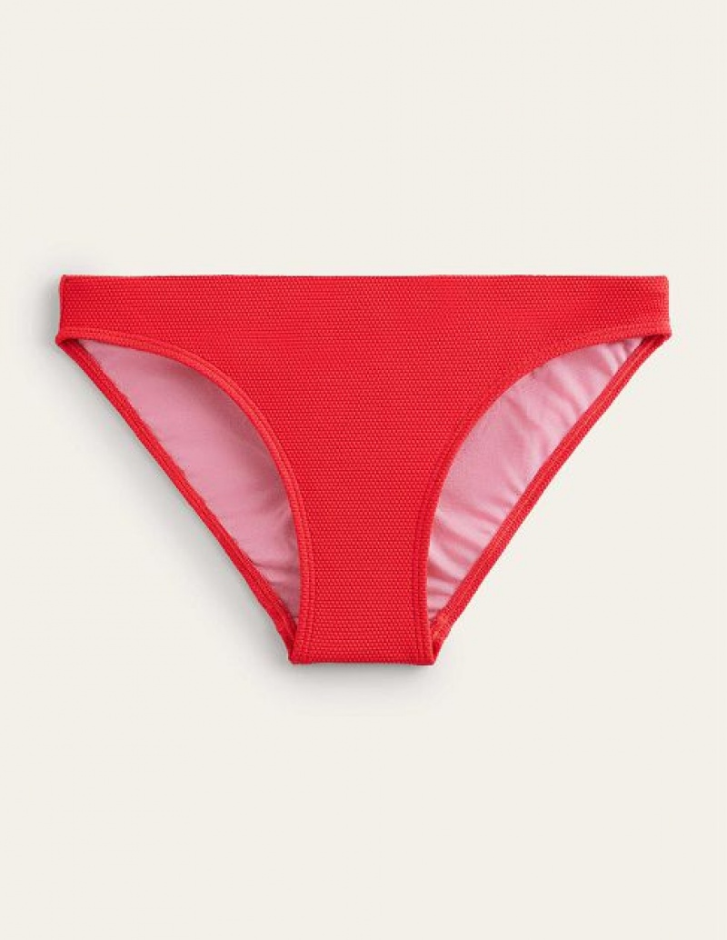 Red Women's Boden Arezzo Texture Bikini Bottoms | 25179ELXG