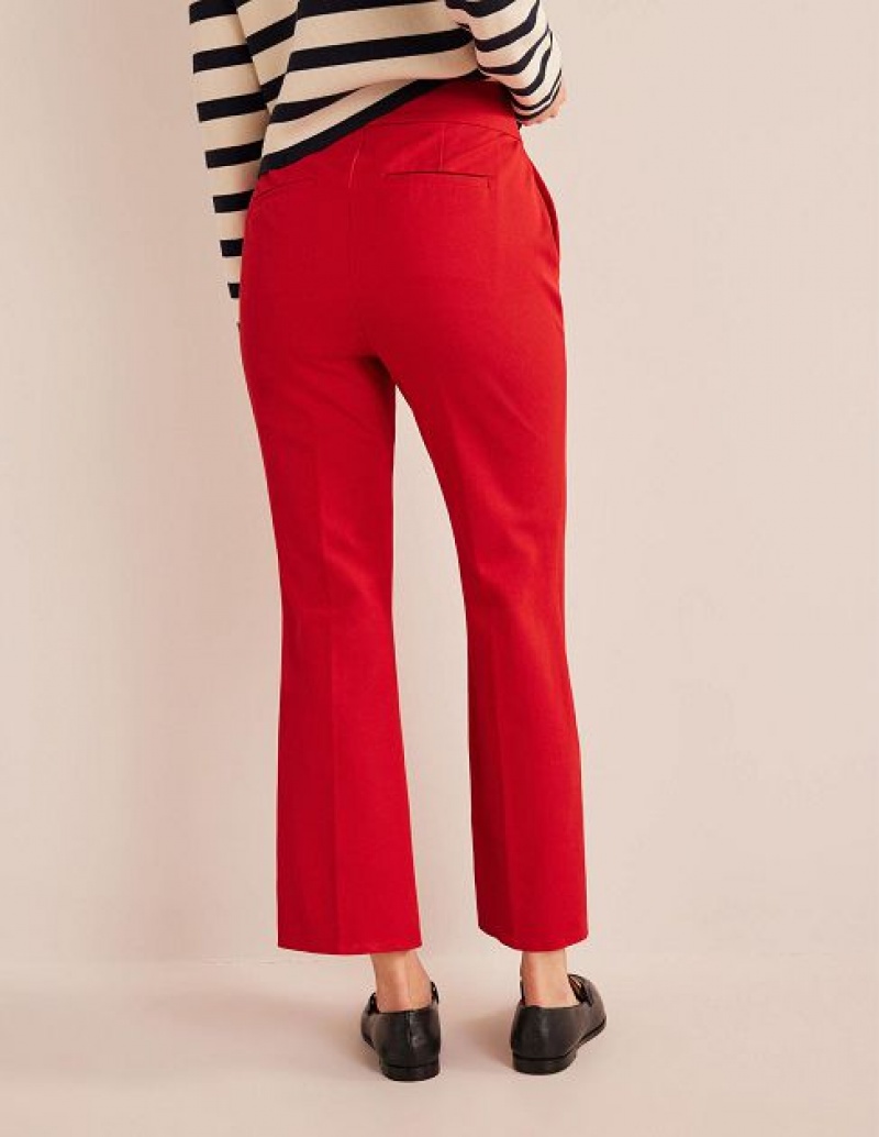 Red Women's Boden Bi-stretch Crop Flare Pants | 26189BKLC