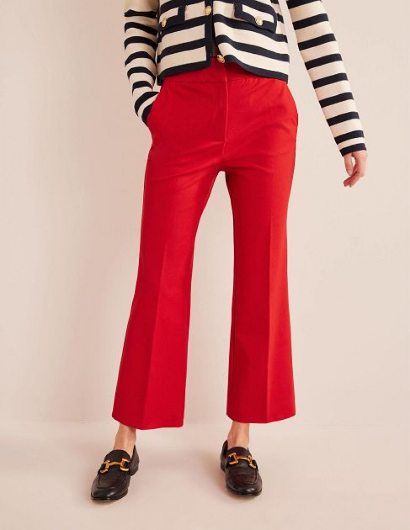 Red Women's Boden Bi-stretch Crop Flare Pants | 26189BKLC