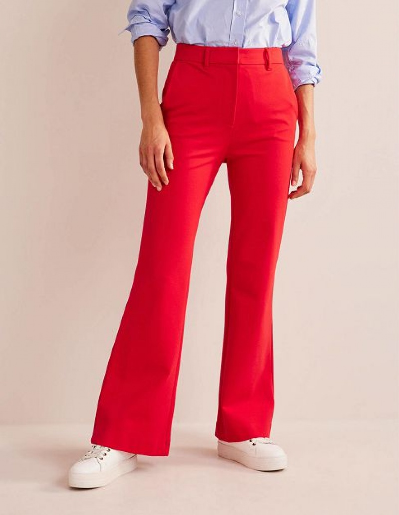 Red Women's Boden Brompton Jersey Pants | 01286FZVM