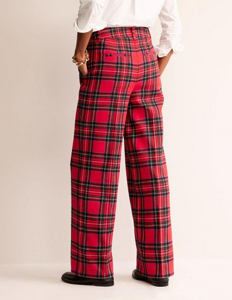 Red Women's Boden Check Pants | 87691VDQA