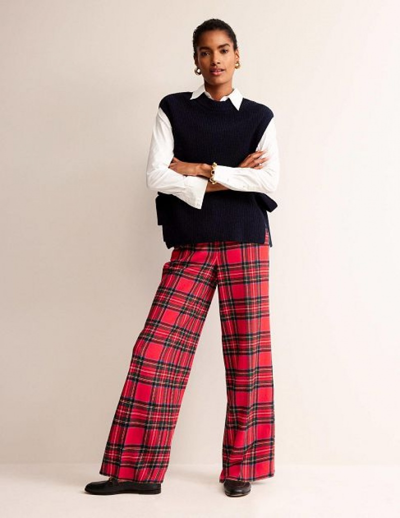 Red Women\'s Boden Check Pants | 87691VDQA