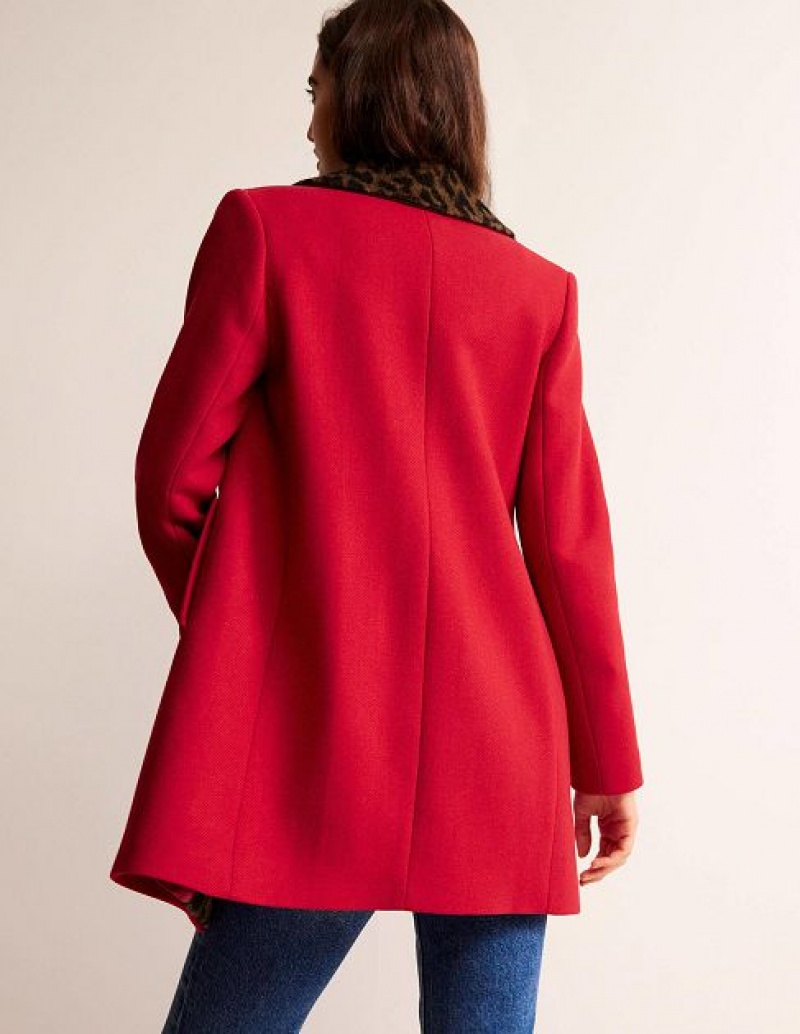 Red Women's Boden Double-breasted Wool Coats | 75243TANI