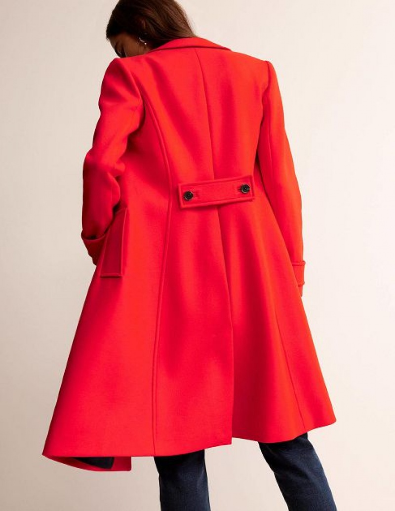 Red Women's Boden Durham Wool Collared Coats | 71530WYRQ