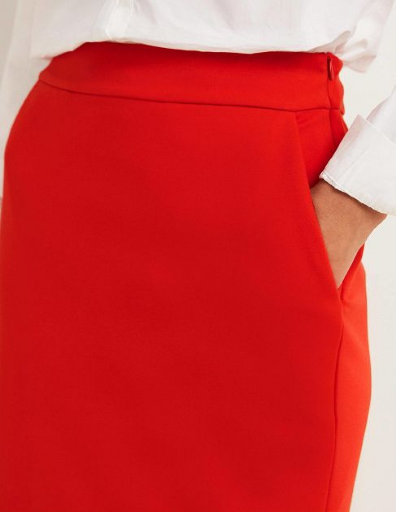 Red Women's Boden Jersey A-line Skirts | 53084BSLX