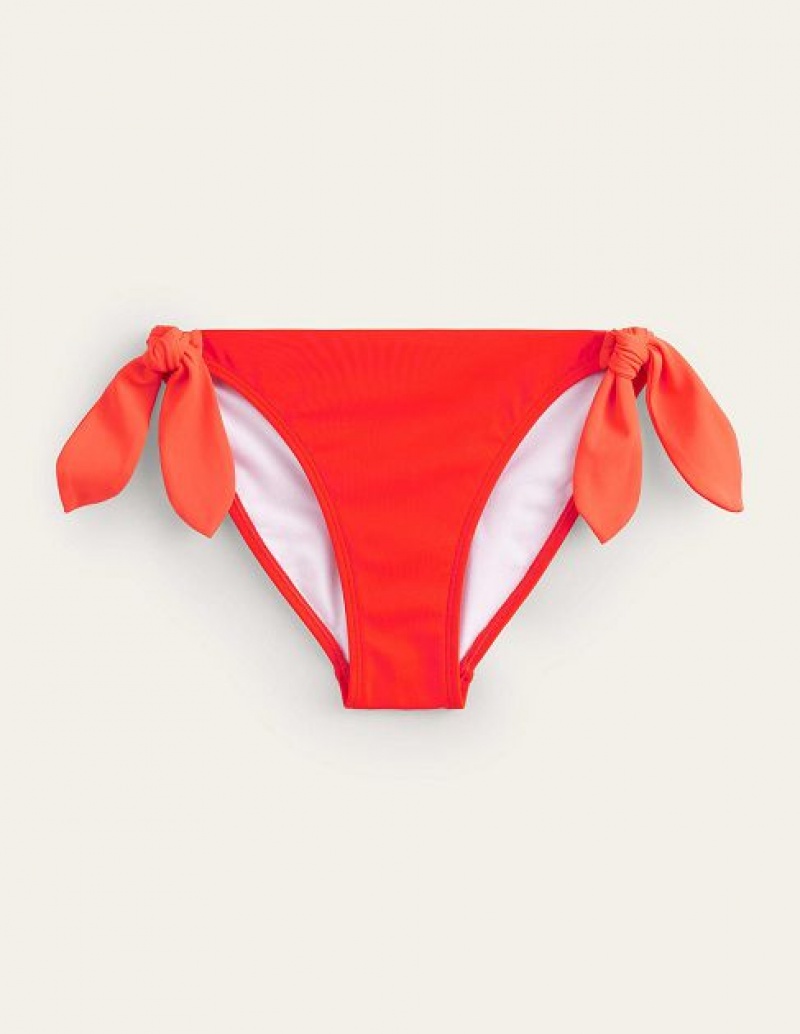 Red Women's Boden Tie Side Bikini Bottoms | 80516KPYS