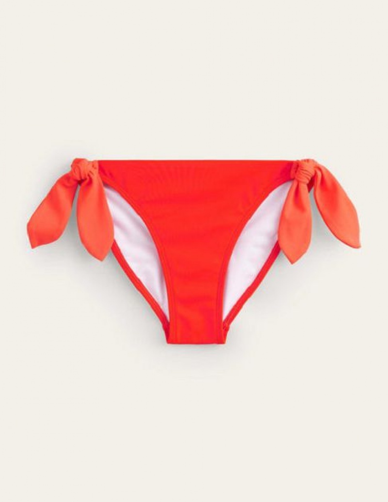 Red Women's Boden Tie Side Bikini Bottoms | 80516KPYS