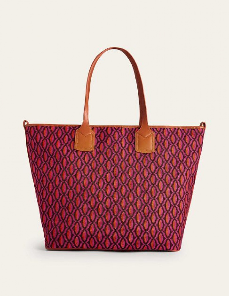 Red Women\'s Boden Trapeze Tote Bags | 31684ULIP