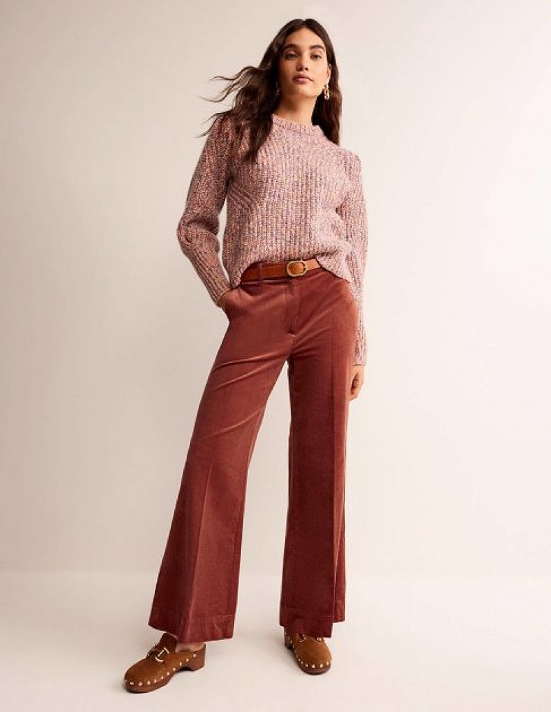 Red Women\'s Boden Wide-leg Corduroy Pants | 48017UFXM