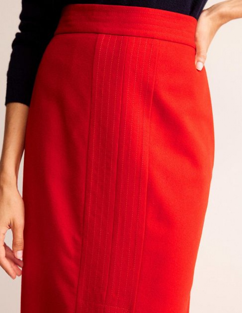 Red Women's Boden Wool Pencil Skirts | 14329YAGO