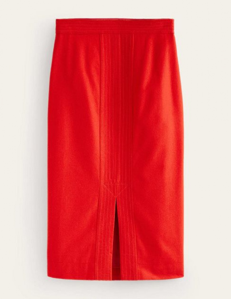 Red Women's Boden Wool Pencil Skirts | 14329YAGO